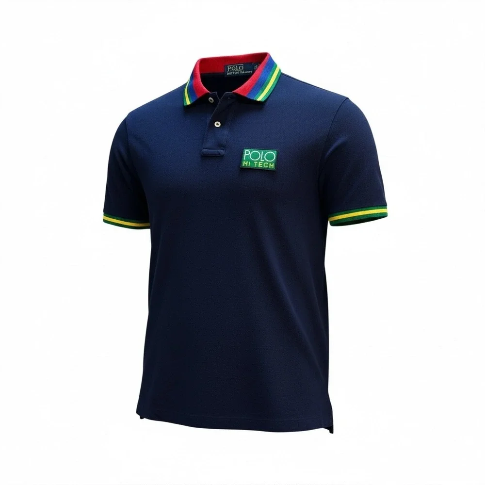 Polo Ralph Lauren Men's Classic Fit Navy‎ Hi Tech Short Sleeve Polo Shirt Size M
